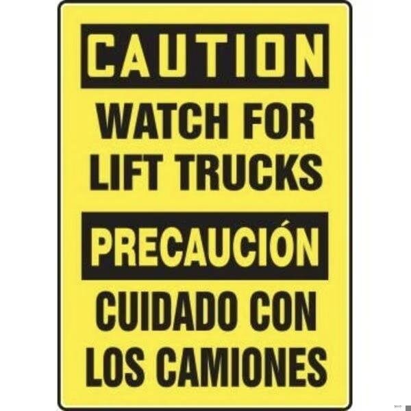 Accuform BILINGUAL OSHA CAUTION Safety Sign SBMVTR604VA SBMVTR604VA - main